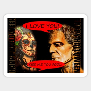 Lovers Halloween card Sticker